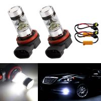 2X ชิป H11 H8สีขาวมาก LED ไฟตัดหมอกไฟรถยนต์ไม่มีข้อผิดพลาดสำหรับ Mercedes Benz W211 W212 W221 W164