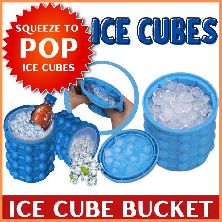 Ice Cube Maker Genie Silicone Food Grade BPA Free Ice Bucket Freezer