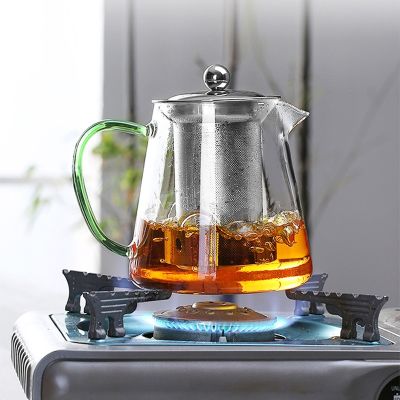 Colorful Heat-resistant glass Teapot 550ml With filtertea pot Can be heated directly on fire Strainer Heat Coffee Pot Kettle