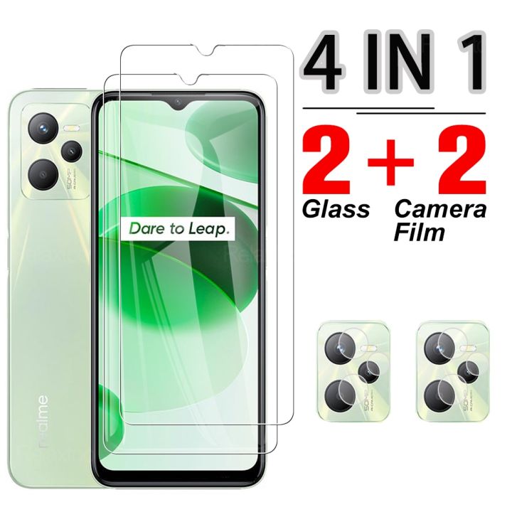 กระจกนิรภัยสำหรับ4-in-1-ฟิล์มปกป้องหน้าจอ-c35-realme-oppo-c-35-6-6-quot-ป้องกัน-rmx3511