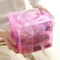 Three-layer 18-compartment Removable Plastic Storage Box Clear Plastic Craft Beads Jewellery Storage Organizer Tool Box