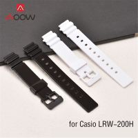 เรซิ่นนาฬิกาสำหรับ Casio LRW-200H ผู้หญิงกีฬากันน้ำเปลี่ยนสายรัดข้อมือนาฬิกาอุปกรณ์เสริมสีดำสีขาว