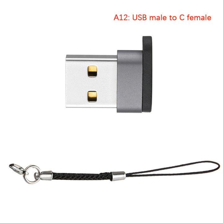 yizhuoliang-type-c-male-to-usb-3-0-female-otg-adapter-converter-พร้อมสายชาร์จ-lanyard-adapter-connector-cable-adapter-usb-type-c
