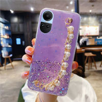 KOSLAM เคสโทรศัพท์สร้อยข้อมือไข่มุกเงางามสำหรับ OPPO Reno10 10 Pro 10 Pro + Reno8 T 4G 5G Reno8 Z 5G Reno8 5G Reno8 Pro 5G Reno7 Z 5G Reno7 5G Reno7 Pro 5G 6Z Reno6 6 Pro 5G Reno5 Pro 5G 2023ปลอกโทรศัพท์มือถือ TPU นิ่มสไตล์ใหม่มีในสต็อก