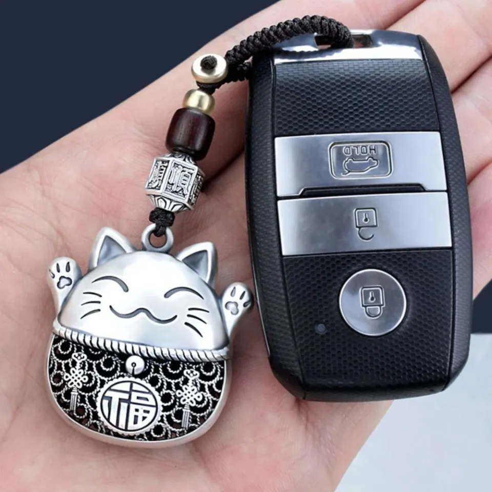 Lucky Cat Phone Case with Hand Strap and Key Chain