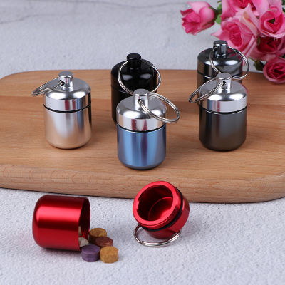 [Csndices] CHUA Mini Waterproof Aluminum Alloy Pill Box Case Bottle Holder Container Keychain