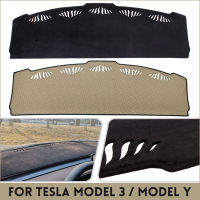 3D Dashboard สำหรับ Tesla รุ่น3 Y 2017-23 Non-Slip Sun Shade Dashboard ป้องกัน Mats Flannel Pad อุปกรณ์ตกแต่งภายในรถยนต์