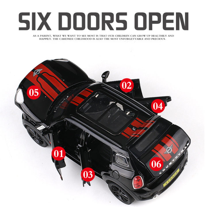 1-32รถของเล่น-mini-countryman-diecast-โลหะผสมโมเดลรถเหล็กสำหรับมินิคูเปอร์รุ่นรถลากของเล่นขนาดเล็ก