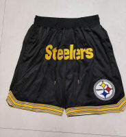 ขายร้อน2022ผู้ชาย Pittsburgh Steelers NFL Just Don Pocket กางเกงขาสั้น-สีดำ