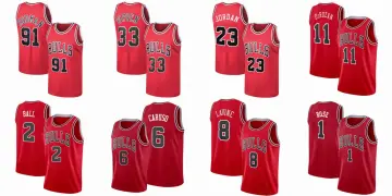 Chicago Bulls #6 Alex Caruso Red 75th Anniversary City Stitched Jersey