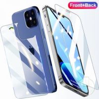 Tempered Glass Pelindung Layar Depan Dan Belakang 2 In 1 Untuk Iphone 11 12 Pro Max 6 6s 7 8 Plus Iphone 12mini X Xr Xs Max Se 2020 5201945☢