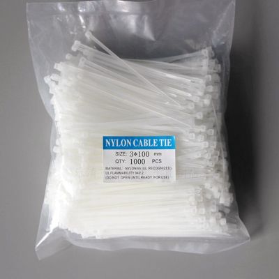 250/500/1000ps Whole Package 3x60/80/100/120/150/200 4x150/200/250 White Milk Cable Wire Zip Ties Self Locking Nylon Cable Tie