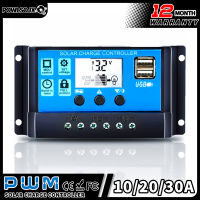 POWLSOJX คอนลเลอร์ชาร์จพลังงานแสงอาทิตย์12V 24V PWM 20A 30A พร้อมจอแสดงผล LCD แบบปรับได้ Dual USB Port Timer การตั้งค่าพารามิเตอร์อัตโนมัติ