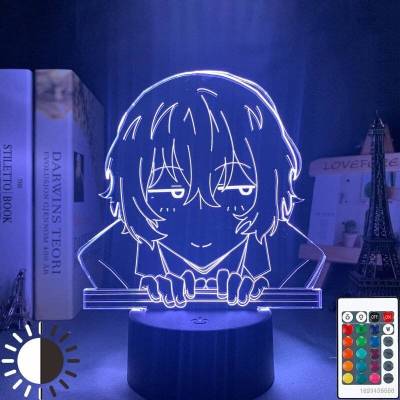 HZ Bungo Stray Dogs Night Light LED Anime Desk Lamp Home Decor Lighting Remote USB Dazai Nakajima Birthday Gift  ZH