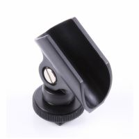 Microphone Clip Stand 19mm Plastic Mic Holder Clip with Hot Shoe For DSLR Camera E65A