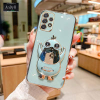 AnDyH New Design Phone Case for Samsung Glaxy A13 A23 A33 A53 73 5G Luxury 3D Stereo Duck Mobile Phone Holder Phone Case Fashionable and Comfortable Soft Case with