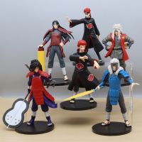 ของเล่น Figur Naruto ตกแต่งโมเดลตุ๊กตา PVC ขนาด6ชิ้น/เซ็ต19ซม. Jiraiya Shinobi No Kami Senju Tobirama Sasori