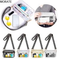 MORATE โปร่งใสโปร่งใส กระเป๋าคาดอก ซิปมีซิป จุได้มาก กระเป๋า Crossbody ของใหม่ กระเป๋าคาดเอว การเดินทางการเดินทาง