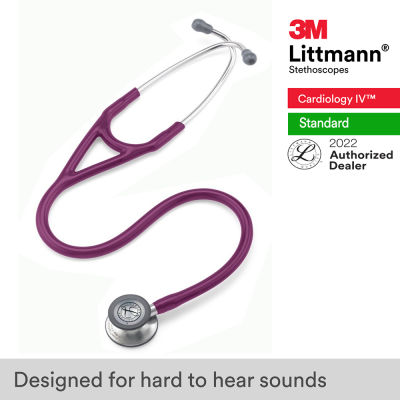 3M Littmann Cardiology IV Stethoscope, 27 inch, #6156 (Plum Tube, Standard-Finish Chestpiece, Stainless Stem and Eartubes)