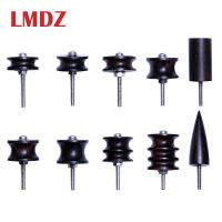 LMDZ 10PcsSet Ebony Leather Burnisher Electric Polished Head Leather Tools Leather Slicker Tool Drill for Dremel Rotary Tools