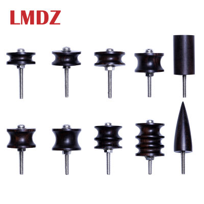 LMDZ 10PcsSet Ebony Leather Burnisher Electric Polished Head Leather Tools Leather Slicker Tool Drill for Dremel Rotary Tools