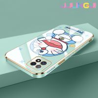 Jjlingji เคสสำหรับ OPPO A72 5G A73 5G A53 5G เคสการ์ตูนโดราเอมอนดีไซน์ใหม่ด้านข้างเคสโทรศัพท์ซิลิโคนฝาปิดเลนส์เต็มรูปแบบกล้องป้องกันกล่องกันกระแทก Softcase