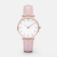 （A Decent035）FashionSimple BeltWomen LadiesClassicGold Clock