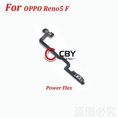 สำหรับ OPPO Reno 5 F สวิทช์ไฟปรับระดับเสียงขึ้นและลงกุญแจปุ่มด้านข้างสายเคเบิลงอได้แทนที่