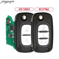 FKAM Jingyuqin Flip Remote Car Key Alarm ถาม PCF7961 433MHZ สำหรับ Smart Citan 2012-2019 2ปุ่ม Original Fob Lamci