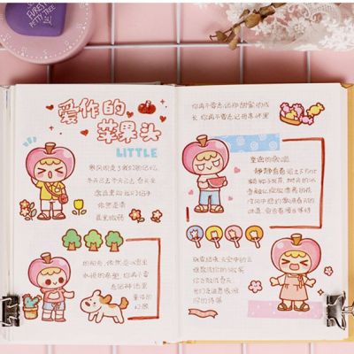 Gogo [Handbook Sticker] สติกเกอร์ ลายการ์ตูนหัวแอปเปิ้ลน่ารัก มีกาวในตัว สไตล์เกาหลี สําหรับติดตกแต่งศัพท์มือถือ DIY