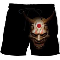 Mens Shorts Anime Pants Quick-drying Street Clothing Black Short Casual short homme Hot Sale Skull Horror 3D Printe Beach Short