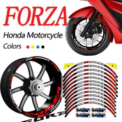 สติกเกอร์ฮอนด้าโฟมเหมาะสำหรับรถฮอนด้าโฟชา Nss350 Forza125 300สติกเกอร์ดุมล้อดัดแปลงยางสติกเกอร์สะท้อนแสงแหวนแฟชั่นด้านใน