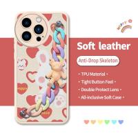 imitation leather Back Cover Phone Case For iphone13 Pro Max Anti-fall Solid color Nordic wind Anti drop airbag Cartoon