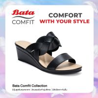 Bata Comfit บาจา คอมฟิต รองเท้าเพื่อสุขภาพ รองเท้าแพลตฟอร์ม รองเท้าเสริมสุขภาพมีส้น สูง 2 นิ้ว สำหรับผู้หญิง รุ่น Daisy สีดำ 6616637