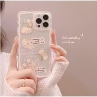 ใหม่ เคสโทรศัพท์มือถือ ซิลิโคน ใส ลายกระต่าย สําหรับ for iPhone 13 12 13pro max 11 8p x