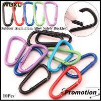 WUXU 10Pcs หลายสี หัวเข็มขัดนิรภัยสำหรับเล่นกีฬา อะลูมิเนียมอัลลอยด์ มี6สี พวงกุญแจแบบห้อย ที่มีคุณภาพสูง ปุ่มปีนเขา เครื่องมือกลางแจ้งสำหรับกิจกรรมกลางแจ้ง