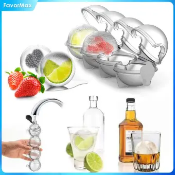 4PCS Large Round Ball Ice Cube Mold DIY Ice Cream Maker Ice Cube Tray  Whiskey Cocktail Ice Mould Bar Tool