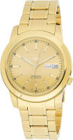 Seiko Mens SNKE56 Seiko 5 Automatic Gold Dial Gold-Tone Stainless Steel Watch