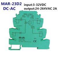 MRA-23D2อินพุต2A ขนาดเล็กใหม่1ชิ้น: 3V 5V 12V 24V โมดูลรีเลย์ DC SSR ชนิดบางพิเศษโมดูลอินเตอร์ที่ตั้งรางสัญญาณเสียง