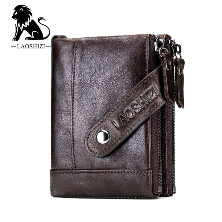 jh-100-genuine-leather-mens-wallet-short-cowhide-leather-man-zipper-purse-brand-male-credit-wallet-with-coin-with-pocket
