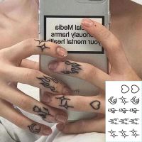 【YF】 Temporary Tattoo Dark Stickers Black Smile Rose Tatto Witch Cube Arm Waterproof Long Lasting Hand Back Fake