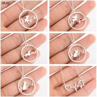 New Fashion Pet Dog Footprints Paw Necklace Bulldog Chihuahua Dachshunds Bull Terrier Animal Necklaces Ecg Pendants For Women Fashion Chain Necklaces