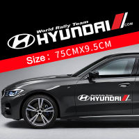 สติกเกอร์ติดประตูโลโก้รถ2ชิ้นอุปกรณ์เสริมสำหรับ Hyundai I10 Getz Grand Starex Accent Elantra Atos โซนาต้าซานต้าเฟ Trajet Tucson I40 Ioniq Atoz Veloster