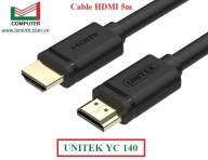 Cáp hdmi Cable HDMI 5m UNITEK YC 140 Dây tròn trơn, hàng cao cấp thumbnail