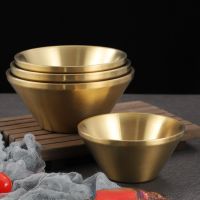 Golden 304 Stainless Steel Noodle Bowl with High Value Planing Smoothie Salad Rice Bowl Children Noodle Bowls