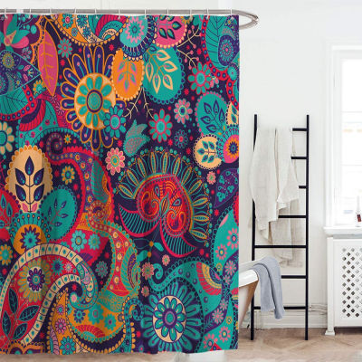 Mandala Floral Print Shower Curtain Bohemian Geometry For Home Bath Decor Waterproof Fabric Bathroom Curtain With 12 Hooks 180cm
