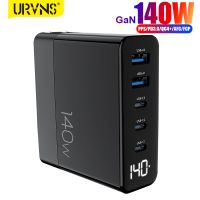 T017 URVNS GaN 140W USB C เครื่องชาร์จติดผนังพร้อมจอแสดงผล5-Port 100W PPS 45W QC4อะแดปเตอร์ชาร์จสำหรับ MacBook iPhone