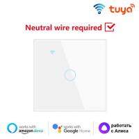 1/2/3/4Gang TUYA สวิตช์สมาร์ททัช WiFi หลอดไฟบ้านปุ่มติดผนังลวดกลางสำหรับ Alexa และ Google Home Assistant EU มาตรฐาน