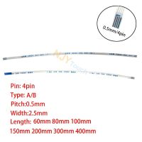 1Pc 4Pin 0.5mm Pitch FFC FPC AWM 20624 80C 60V VW-1 A/B Type Flat Flexible Cable 60/100/150/200/250/300/400mm Wires  Leads Adapters