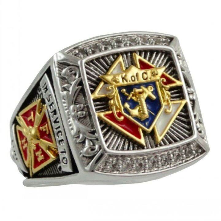 Skull Cross Knights of Columbus Men’s Ring Pure Stainless Steel Size 7 ...